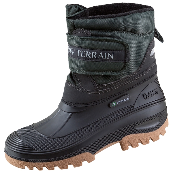 Winterstiefel Tommy mit Klett schwarz/oliv