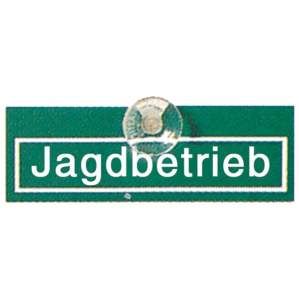 Autoschild Jagdbetrieb