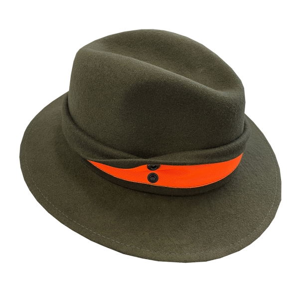 Hut mit Signalband Kopfbedeckungen Schmidt | oliv/orange Bekleidung | GmbH Versand 