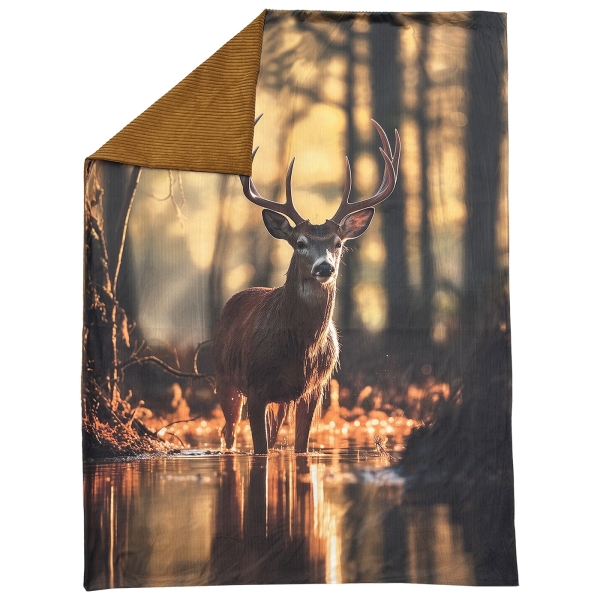 Wendedecke Hirsch im Wald 140x200cm