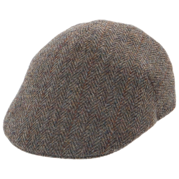 Flat Cap mit Fischgrätmuster schilf/oliv