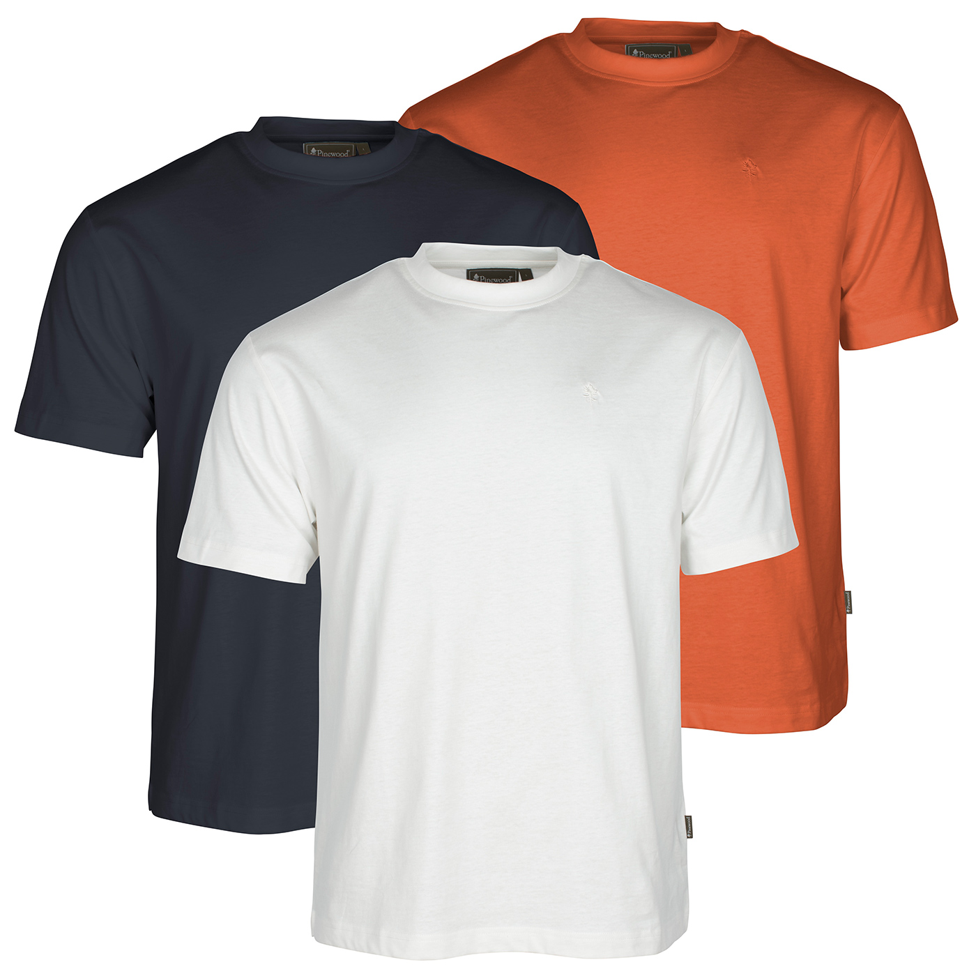T-Shirts weiß/blau/orange | GmbH T-Shirts Pack Bekleidung Schmidt Versand 3er | |