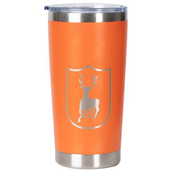 Thermo Becher mit Deckel Zylindrische-Form orange